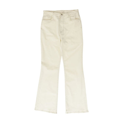 Ivory Solid Flare Jeans