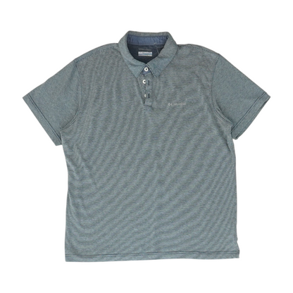 Navy Striped Short Sleeve Polo
