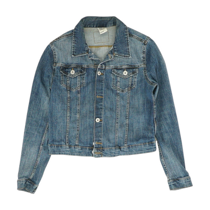 Blue Solid Denim Jacket