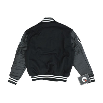 Black Embroidery Detail Bomber Coat
