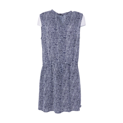 Navy Print Midi Dress