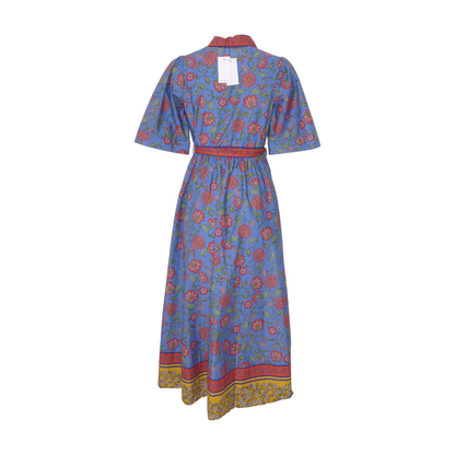 Blue Floral Midi Dress