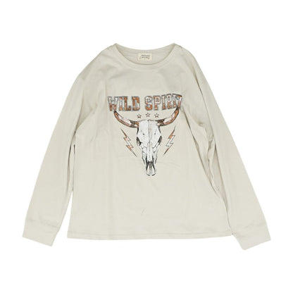 Beige Solid Graphic/logo T-Shirt
