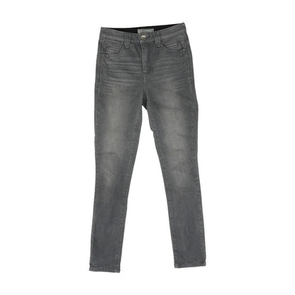 Gray Solid Skinny Leg Jeans