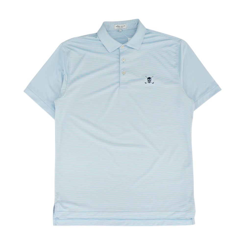Blue Striped Short Sleeve Polo