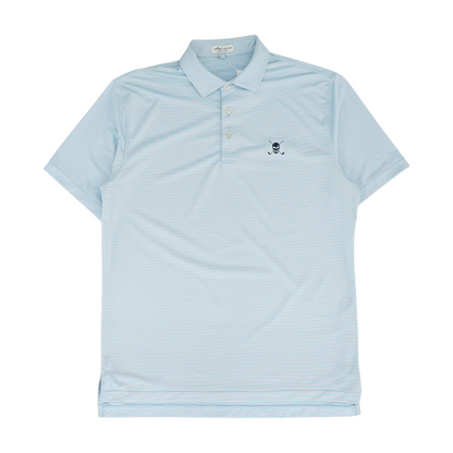 Blue Striped Short Sleeve Polo