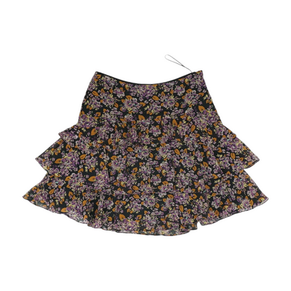 Purple Floral Mini Skirt