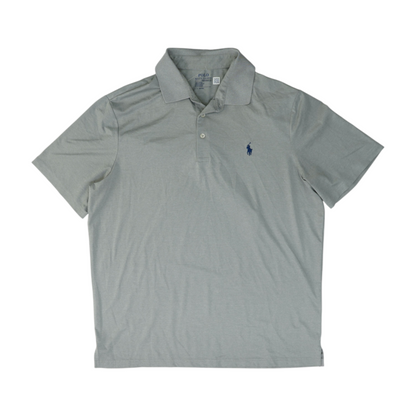 Gray Solid Short Sleeve Polo