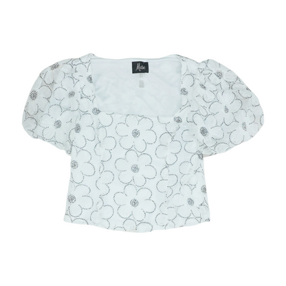White Floral Blouse