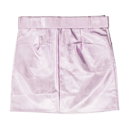Purple Solid Midi Skirt