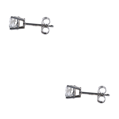 7/8 ctw 14K White Gold Diamond Stud Earrings