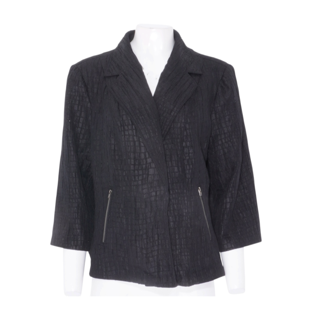 Black Plus Size Solid Blazer