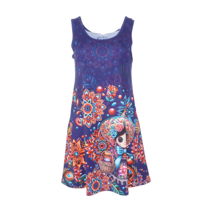 Natural Titanium Floral Mini Dress