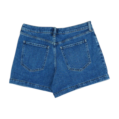 Blue Solid Denim Shorts