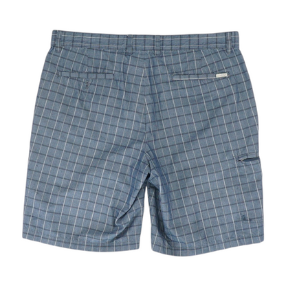 Navy Check Active Shorts