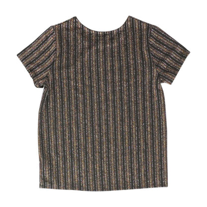 Multi Striped Short Sleeve Blouse