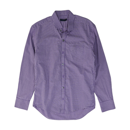 Purple Check Long Sleeve Button Down