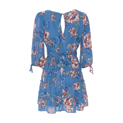 Teal Floral Mini Dress