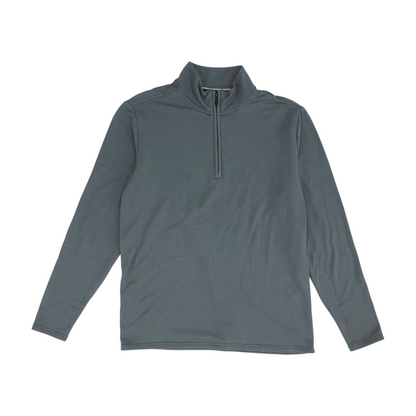 Gray Solid 1/4 Zip Pullover