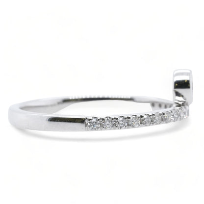 10K White Gold Bezel Set Diamond Band