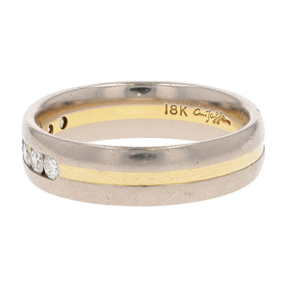 1/2 Ct 18K Two Tone White and Yellow Gold With Channel Set Round Diamond Band