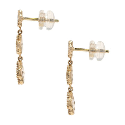 1 Ct 14K Gold Diamond Accented Triple Clover Chandelier Earrings