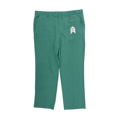 Green Solid Dress Pants