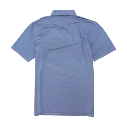 Blue Striped Short Sleeve Polo