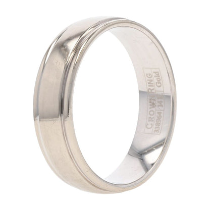 14K White Gold Beveled Edge Band
