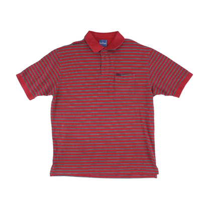 Red Striped Short Sleeve Polo