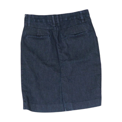 Navy Solid Midi Skirt