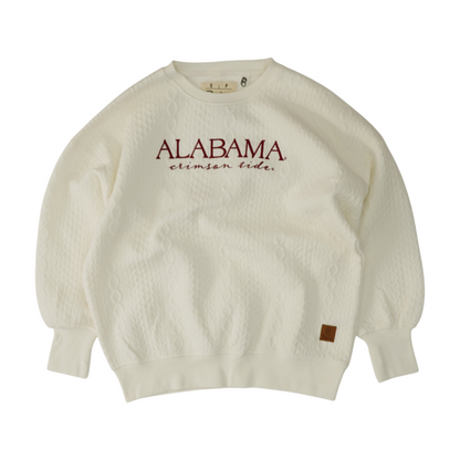 White Alabama Crimson Tide Solid Sweatshirt Pullover