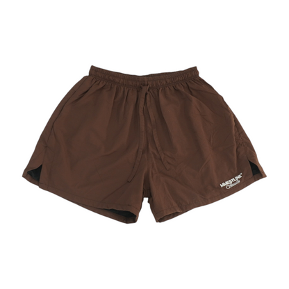 Brown Solid Active Shorts