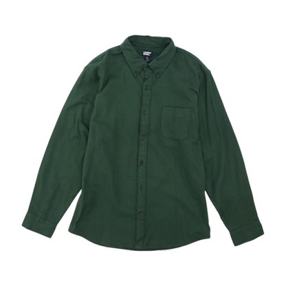 Green Solid Flannel Button Down