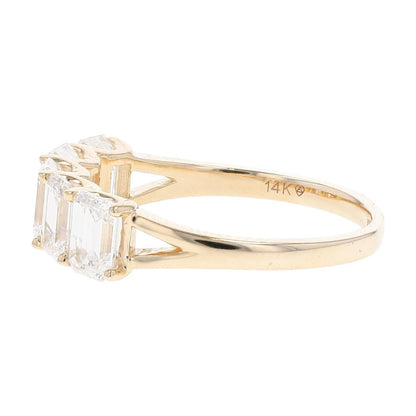 2 Ct 14K Gold Emerald Cut Lab Grown Diamond Band