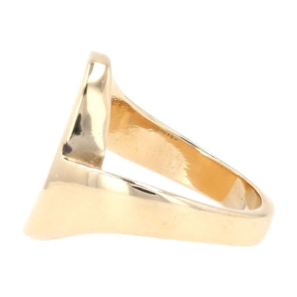 14K Gold Bypass Shank Oval Signet Ring