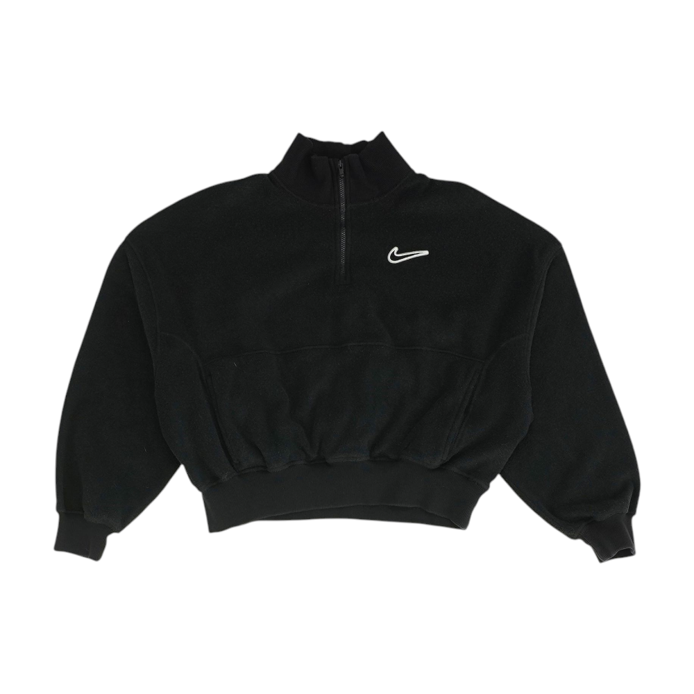 Black Solid 1/4 Zip Pullover