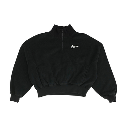 Black Solid 1/4 Zip Pullover