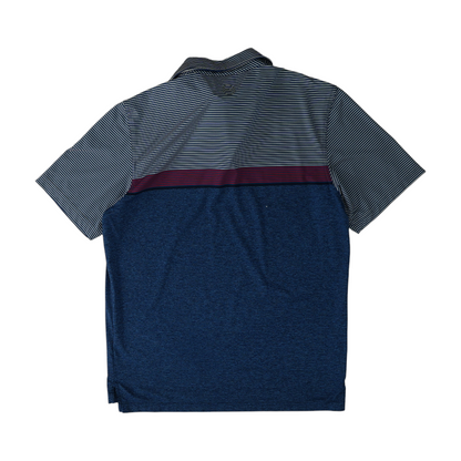 Navy Color Block Short Sleeve Polo