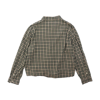 Green Plaid Long Sleeve Button Down