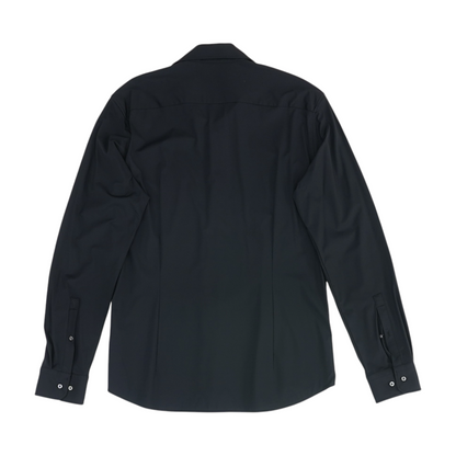 Black Solid Long Sleeve Button Down