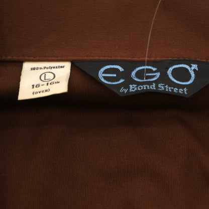 Vintage Brown Solid Long Sleeve Button Down