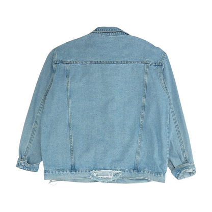 Blue Solid Denim Jacket