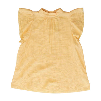 Peach Solid Short Sleeve Blouse