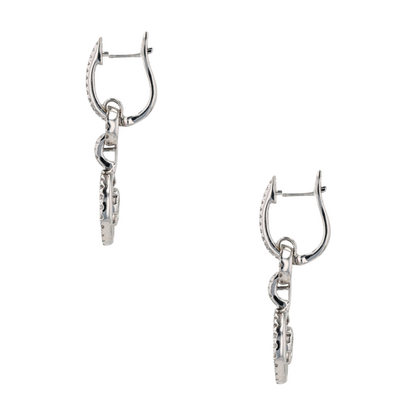 1 ctw 18K White Gold Diamond Drop Earrings