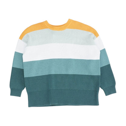 Multi Color Block Crewneck Sweater