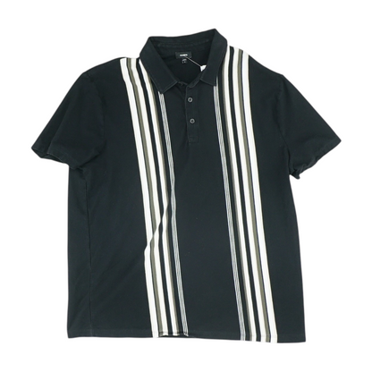 Black Striped Short Sleeve Polo