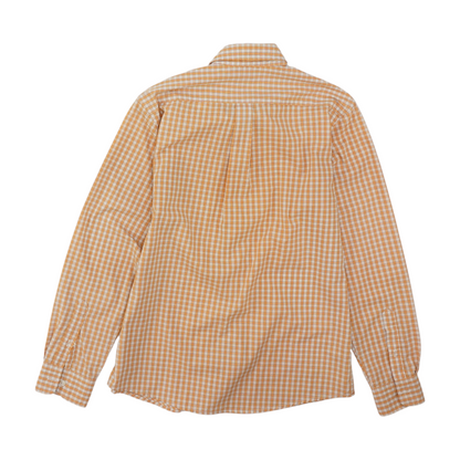 Orange Check Long Sleeve Button Down