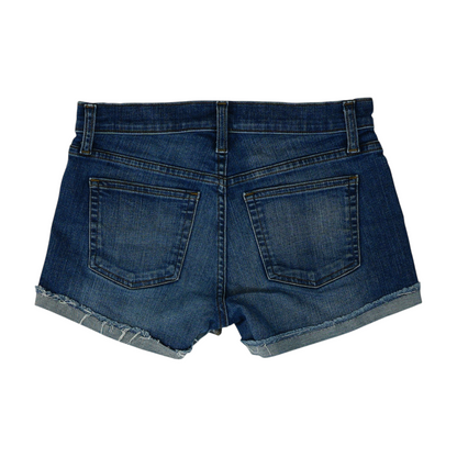 Blue Solid Denim Shorts