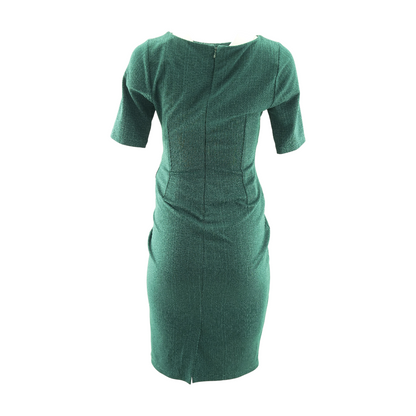 Green Maternity Plaid Midi Dress